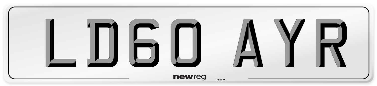 LD60 AYR Number Plate from New Reg